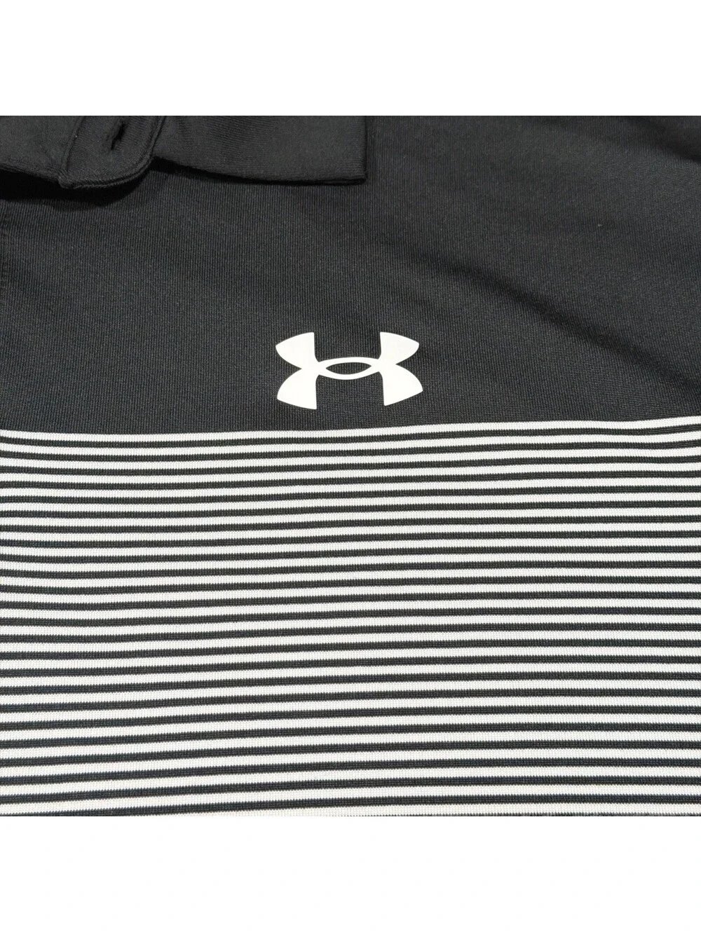 UA Under Armour Playoff Polo Shirt Mens XL Black, Grey And White